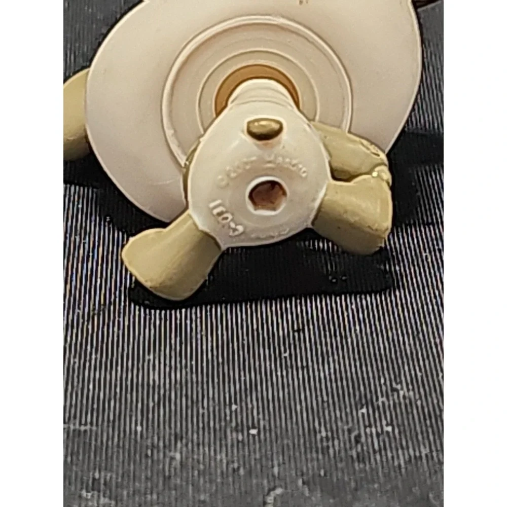 Littlest Pet Shop Bear Figure White Green Pink Floral, Rare Collectible